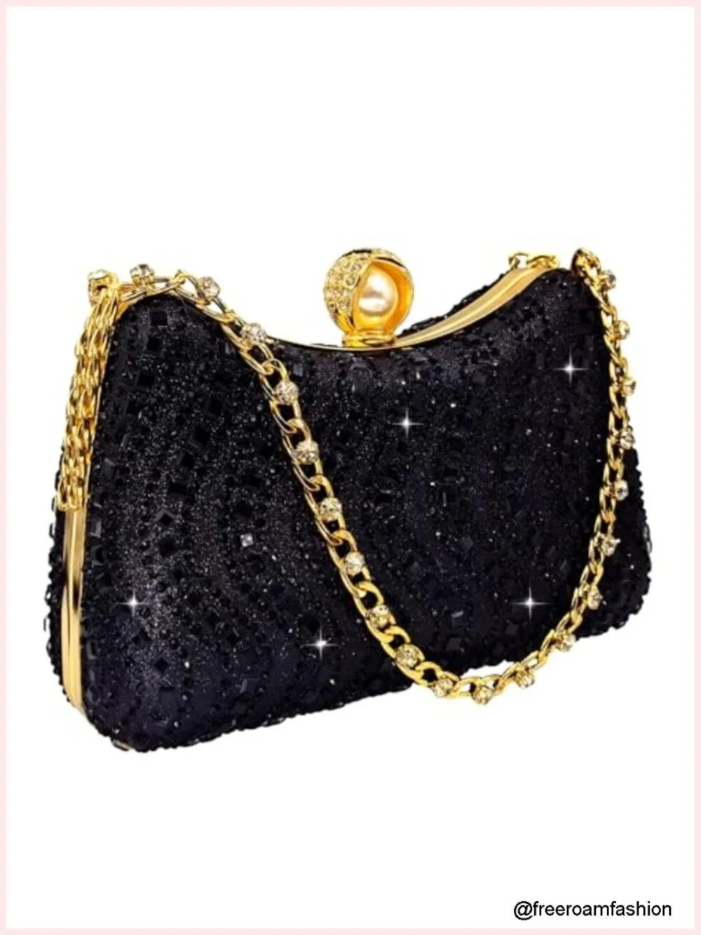 Mini Rhinestone Clutch Purse for Women Evening Handbag Chain Clutch Bag